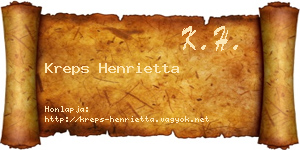 Kreps Henrietta névjegykártya